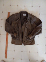 Women's Vtg. 80's Split End Ltd. Bomber Style Jacket, Brown, Size 5/6
