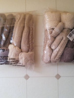 Women's Cable Knit Mittens, 2 Pack Brown/Beige, New