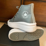 Womens Grey Converse 'Move' hi tops, size 7 1/2, Lightweight Sole