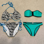 2 Bikinis + Bikini Tops & Bottoms, + 2 Cover-ups, size Small-Medium