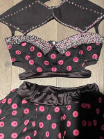 3 Custom Handmade Dance Costumes, Child Medium, Swarovski Crystals