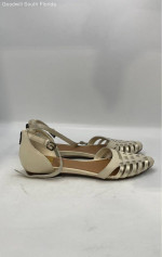 Dolce Vita Womens White Leather Flat Ankle Strap Sandals - size 9