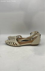 Dolce Vita Womens White Leather Flat Ankle Strap Sandals - size 9