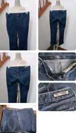 Express 4R Denim Stretch Skinny Blue Jeans 5 Pocket Slim Low Rise Dist