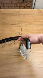 Set of 2 Dark Walnut Wood Tie Belt Organizer Hangers with 12 Hooks