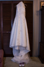 White Wedding dress Sz 15 with Train