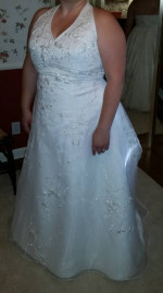 White Wedding dress Sz 15 with Train
