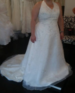 White Wedding dress Sz 15 with Train