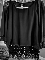Glitzy Black Chiffon Top