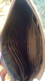 Coach- Ashley Signature Light Khaki Large Zip Wristlet