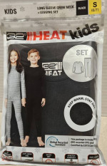 32 Degrees Heat Kid Long Sleeve Crew Neck Leggings Set Size S 6/7 Color Black