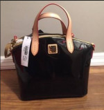 Dooney & Bourke Black small satchel patent leather new