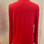 CAbi Medium Firebrick Red Tess Pull-Over Knit Top w/Neck Tie #3804
