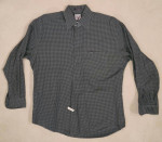 FACONNABLE Men’s Cotton Dark Moss Green & Navy Checked Shirt - Sz S