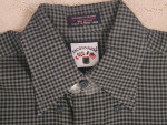 FACONNABLE Men’s Cotton Dark Moss Green & Navy Checked Shirt - Sz S