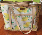 KATE SPADE Lemon “Painterly Capri” Espadrille Francis Large Tote Bag
