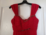 MARCHESA NOTTE Stunning Red 100% Silk Crystals Long Gown US Sz 2