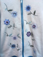 Bonnie Evans Embroidered Fleece Zippered Jacket - Size L - Like New