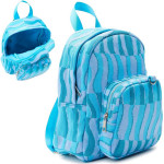 No Boundaries MINI DOME BACKPACK Blue Fly Knit Stripe 12x10" ~ New