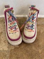White Rainbow BILLY Classic Lace High Tops girls size 2