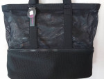 Black No Boundaries Insulated Zip Bottom 'Mesh' "Beach" Tote Bag; NWT
