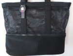 Black No Boundaries Insulated Zip Bottom 'Mesh' "Beach" Tote Bag; NWT
