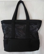 Black No Boundaries Insulated Zip Bottom 'Mesh' "Beach" Tote Bag; NWT