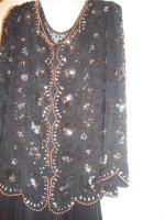 Jack Bryan - Vintage Black Beaded Tea-length Dress
