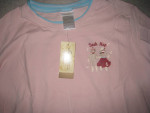 New w Tags: 2-Pc Pajamas Set, Pink w Flannel, Sock Hop Monkeys, Size L