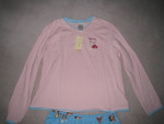 New w Tags: 2-Pc Pajamas Set, Pink w Flannel, Sock Hop Monkeys, Size L