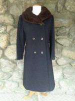 Vintage Winter Coat with Mink Collar