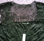 AmélieBoutik Women Crochet Lace Ruched Tie Back Sleeveless Top