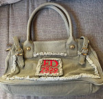 Ed Hardy Green Canvas Purse
