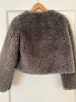 New w. tags: Grey faux sheep fur jacket - size XS