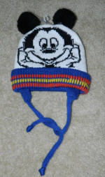 YOUTH Vintage Disney Mickey Mouse Winter Hat Fits 3-6Yos~NEW