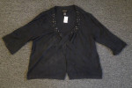 New w/ Tags! Black 26-28 Lane Bryant Table Tie Cardigan w/ Faux Jewels