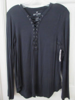 American Eagle Medium Lace Up Long Sleeve Top-Brand New
