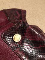Michael Kors Maroon Snake Print Leather Handbag/Purse