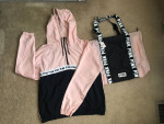 Victoria’s Secret PINK 1/4 Zip Windbreaker-Pullover and Tote Bag Set