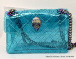 Kurt Geiger London Mini Kensington Transparent Crossbody Bag Purse Blu