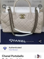 Chanel Portobello Quilted Lambskin large chain strap turnlock Tote