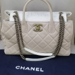Chanel Portobello Quilted Lambskin large chain strap turnlock Tote