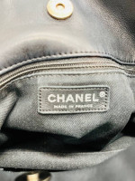 CHANEL Lambskin Large Sharpei Shoulder Bag Black w/ Silver Hardware