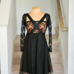 Handmade VINTAGE Black Lace Dress!