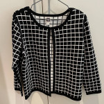Anne Klein Open Cardigan Sweater with Black and white squares - NEW