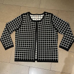 Anne Klein Open Cardigan Sweater with Black and white squares - NEW