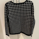 Anne Klein Open Cardigan Sweater with Black and white squares - NEW