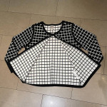 Anne Klein Open Cardigan Sweater with Black and white squares - NEW