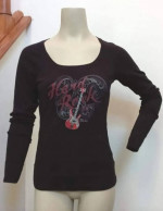 Hard Rock Casino Tulsa Guitar Slim Fit Black Long Sleeve Shirt Pockets