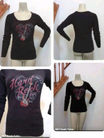 Hard Rock Casino Tulsa Guitar Slim Fit Black Long Sleeve Shirt Pockets